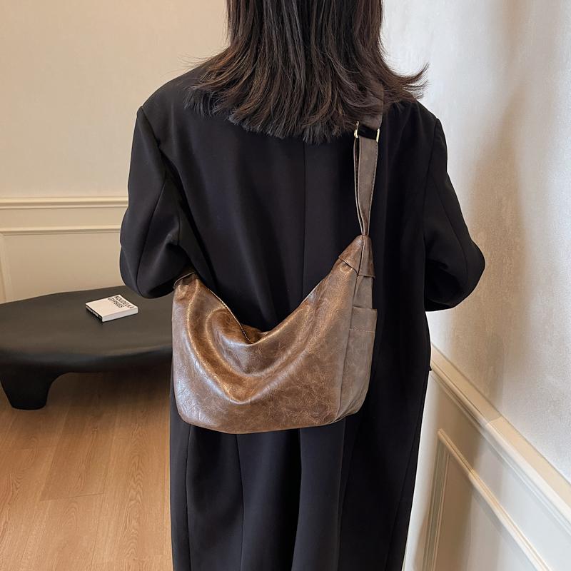 Large Capacity Soft Leather Shoulder Bag Women's Hobo Bag Crossbody Bag