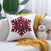 Christmas Embroidered Throw Pillow Cover, Snowflake Deer Design, Decorative Cushion Case for Couch Sofa Bed, Holiday Home Decor, Soft Velvet