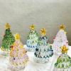 Handmade Colorful Christmas Tree Ornaments Glass Christmas Tree Decorations Christmas Tree Holiday Table DIY Decorations Gifts