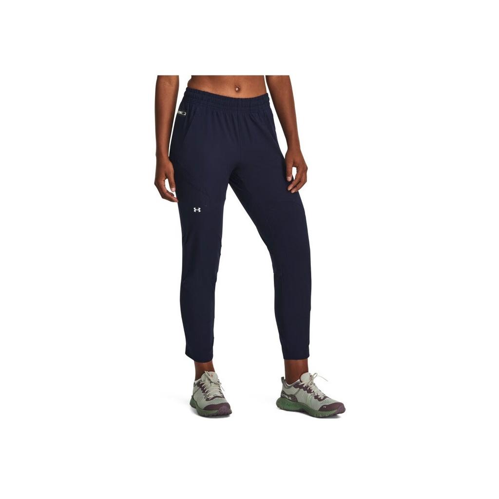 Under Armour Anywhere Solid Comfortable Elastic Waist Knitted Sports Pants Women bottoms Dark-Blue 1379018-410