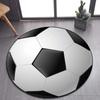 Soccer Round Rug Football Circle Carpet Non-slip Sports Theme Floor Mat for Bedroom Kitchen Living Room Bath Rugs Kids Teen Gift