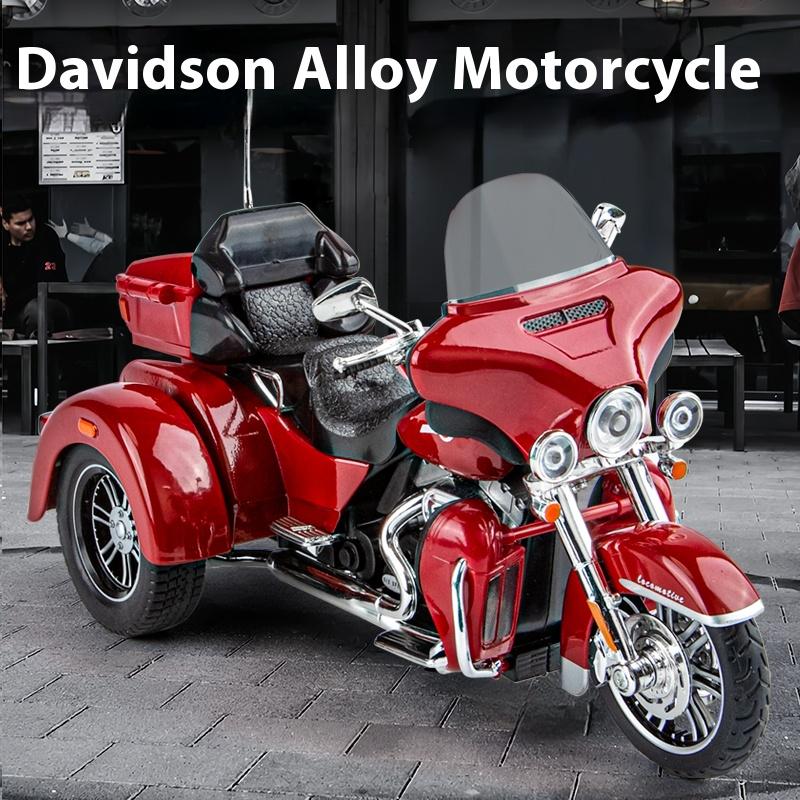 1/9 Scale Harley Davidson TRI GLIDE ULTRA Luxury Tricycle Alloy Diecast Model Motorcycle  Sound & Light  Holiday Gifts for Boyfriend