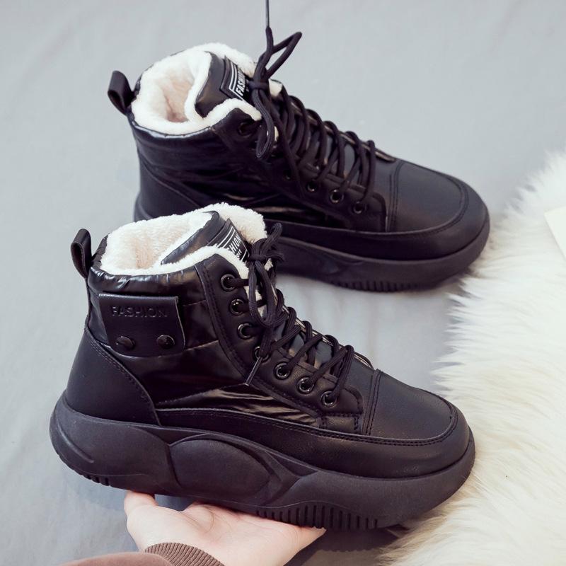 Cotton Shoes Women's Velvet Snow Boots Versatile Winter New Cotton Boots Women's Shoes Short Boots