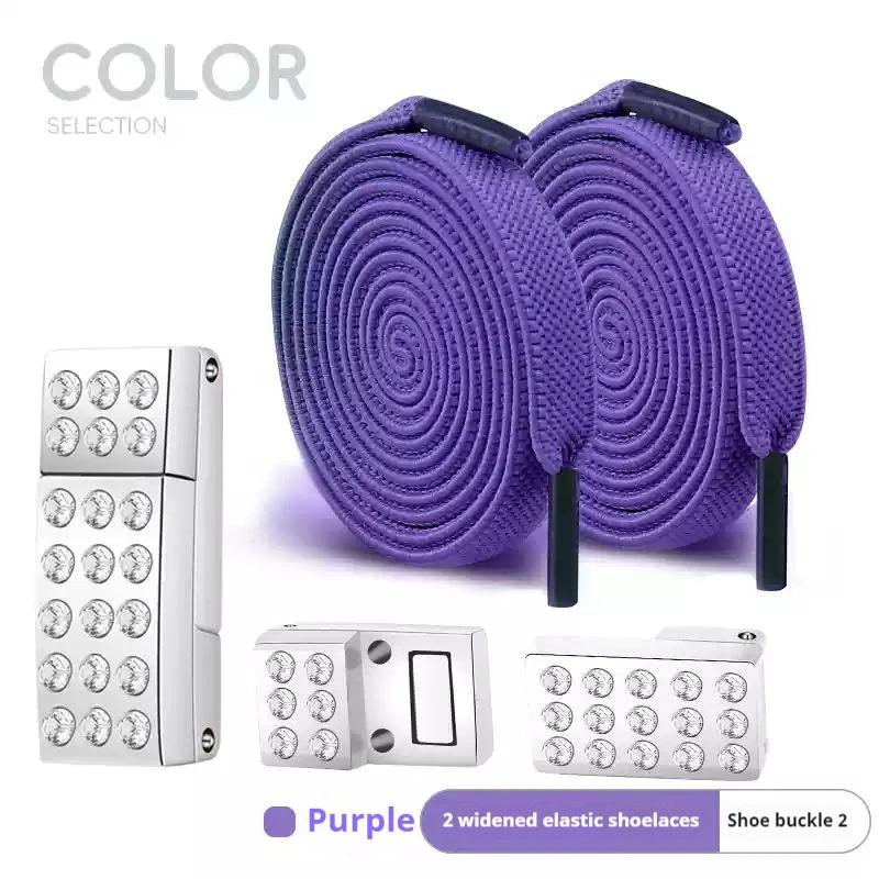 Diamond Elastic Laces Sneakers Magnetic Shoelaces Without Ties Tennis Women No Tie Shoe Laces Flat Wide Shoelace Shoe Accessorie