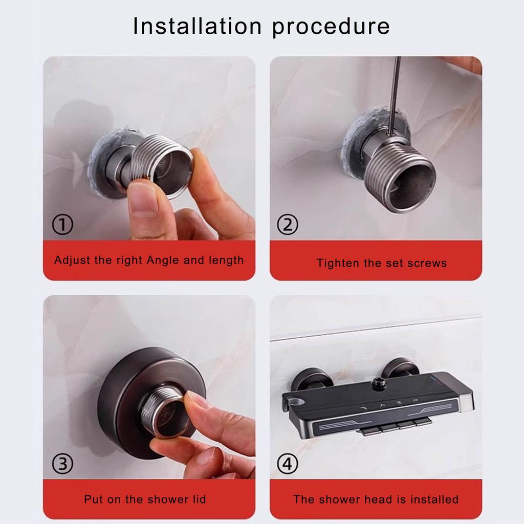 Adaptér sprchové baterie z nerezové oceli 360 stupňů nastavitelný úhlový ohnutý základna prodloužený úhlový sprchová hlavice rohový spoj
