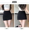 Women's Summer Petite A-Line Bodycon Skirt with Side Slit – Elastic and Slimming