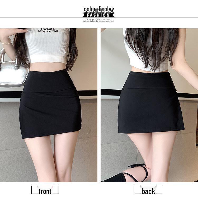 Women's Summer Petite A-Line Bodycon Skirt with Side Slit – Elastic and Slimming