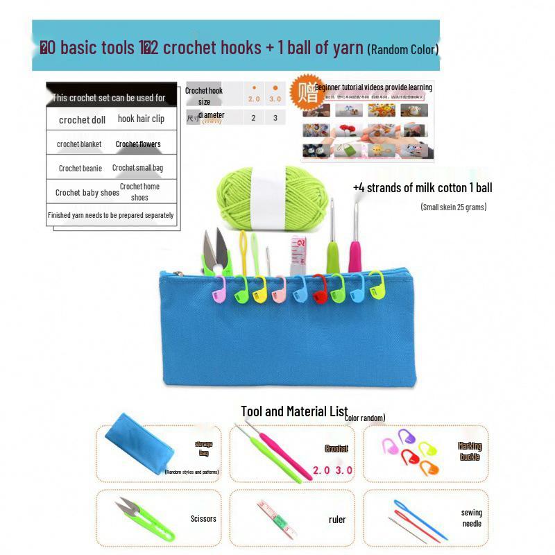 Beginner Crochet & Knitting Hook Tool Set - Starter Kit for Learning & Crafting
