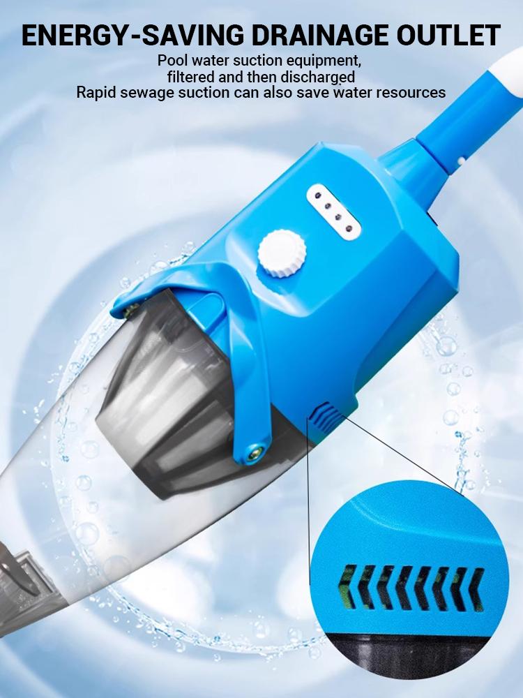 Handheld Rechargeable Pool Vacuum Cleaner for Spas Hot Tubs Small Pools with Automatic Immersion Detector Bristle Suction Nozzle