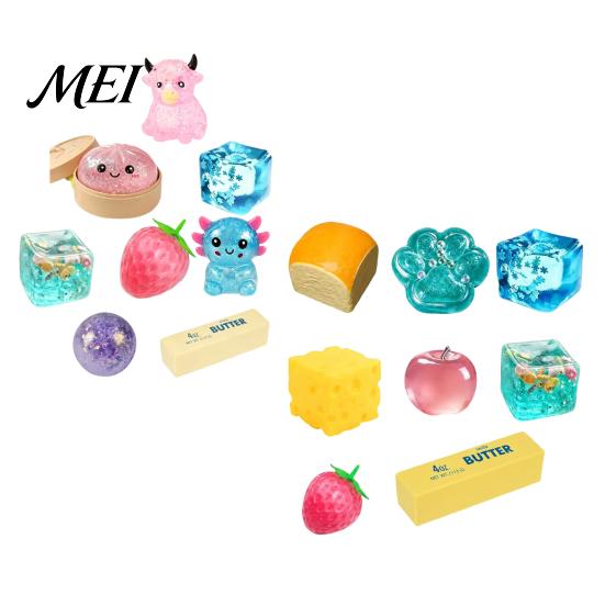 Anxiety Relief Toy 8Pcs Sugar Squeeze Toys, Soft TPR Stress Fidget Safe for Adults, Calming Sensory Party Gift Management Tool