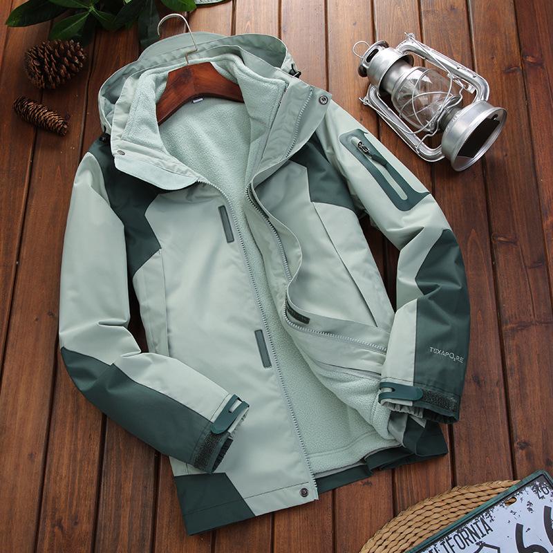 Outdoor Windproof and Waterproof Removable Jacket Three-in-one Winter Warm Jacket