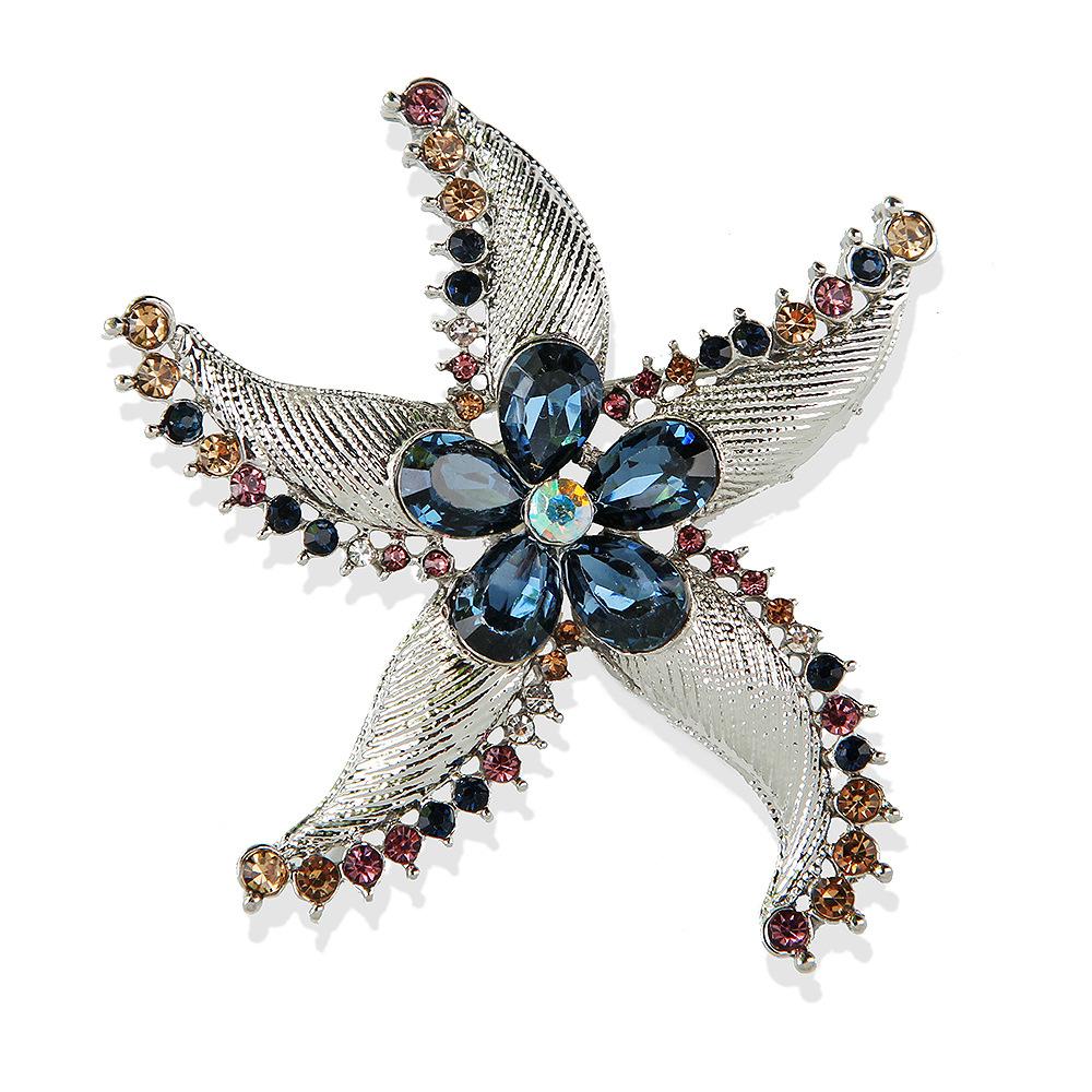 Baroque Luxury Starfish Design Brooch for Men and Women Jewelry Accessories Wedding Holiday Party Gift