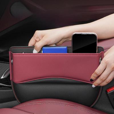 Aufbewahrungsbox aus Leder für Autositzlücken – auslaufsicherer Organizer für die Mittelkonsole