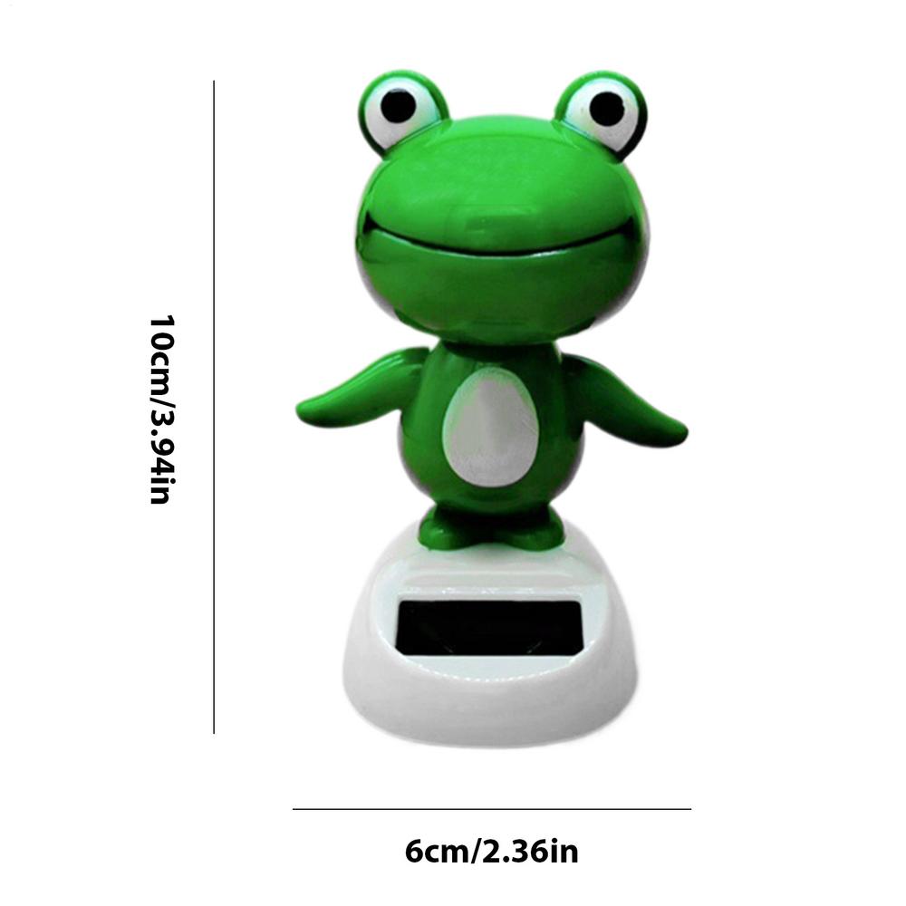 Bobblehead Solar Powered Frog Solar Powered Shaking Head Dancing Car Ornament Cute Animated Shaking Head Frog Car Decoration
