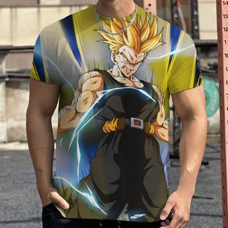 2026 Summer Dragon Ball Retro Fitness T-shirt Men's Oversized 3D Printed Short-sleeved Family Unisex Children's Sports Shirt