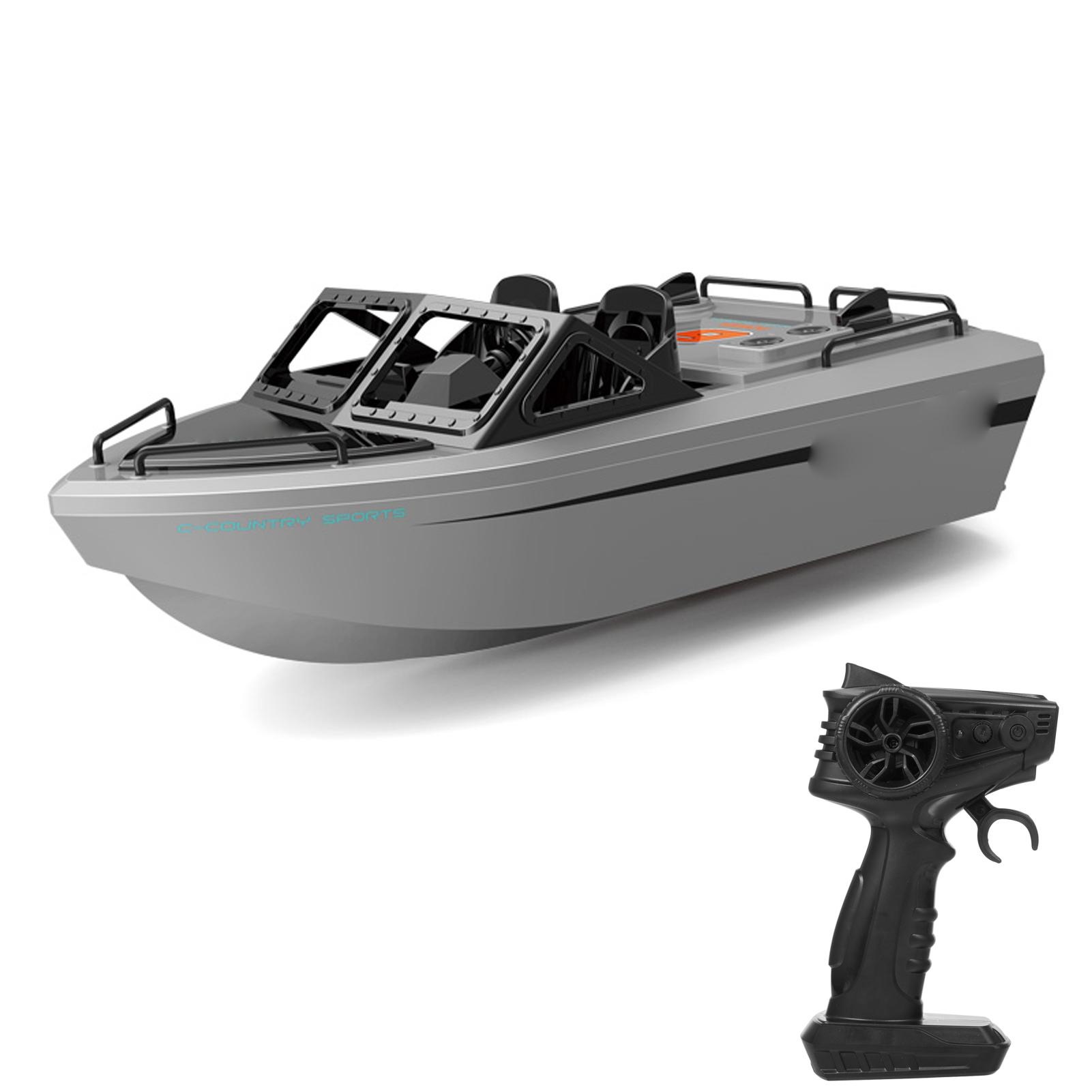 

Радиоуправляемая лодка, 2,4 ГГц Водонепроницаемый картинг-корабль с бесщеточным двигателем для бассейнов и озер, Мини-электрическая игрушка для Gray серый