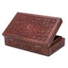 Christmas Gifts Sale Hand Carved Wooden Decorative Floral Carvings Trinket Jewellery Box Storage