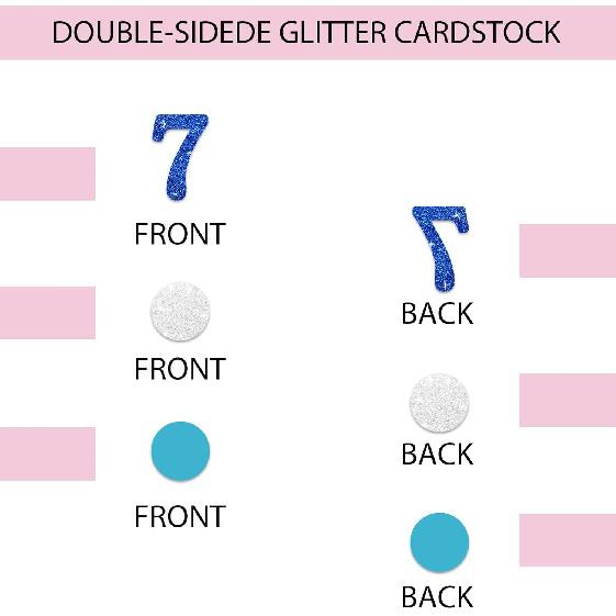 200PCS Number 7 Confetti, Blue Glitter 7th Birthday Paper Confetti, Silver Circle Cut Out for Birthday, 7th Anniversary Party Decoration