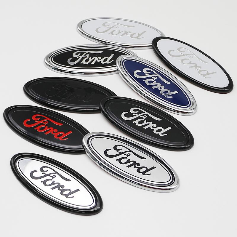11.5x4.5cm 3D ABS Front Hood Rear Trunk Badge Emblem For Ford Fiesta Focus Mondeo Mustang Ranger Kuga Edge Auto Tuning Accessory