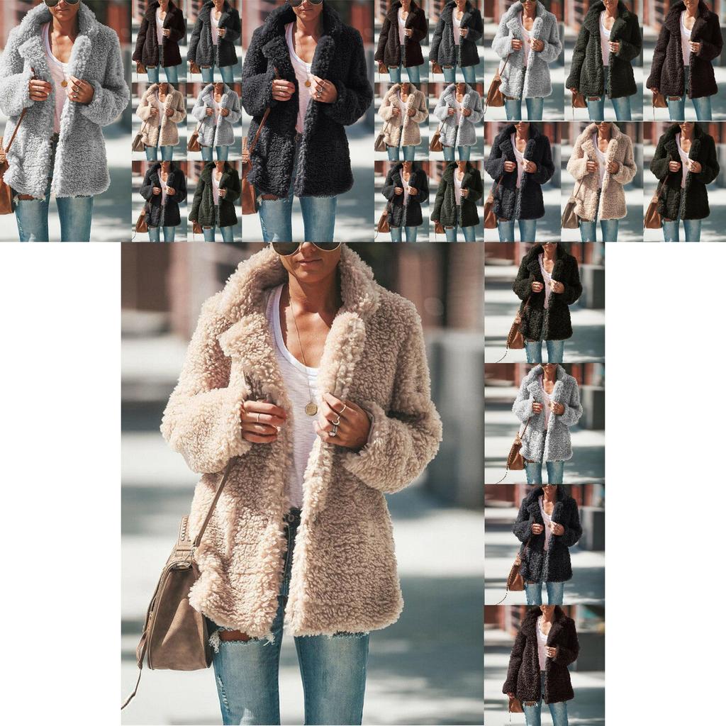 Cozy Women's Winter Bear Fleece Fur Fluffy Coat Jackets For Elegant Styling