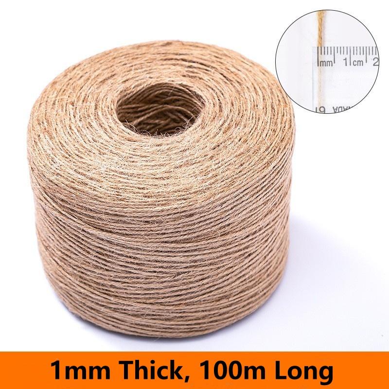 

100M/200M1- 2mm Natural Jute Rope String Ribbon Crafts DIY Vintage Jute Cord Twine Thread Sewing Party Wedding Home Decortion