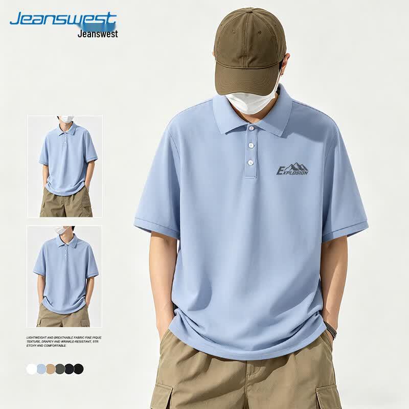 Jeanswest Men s 2026 Summer Ice Silk Breathable Polo Shirt XL