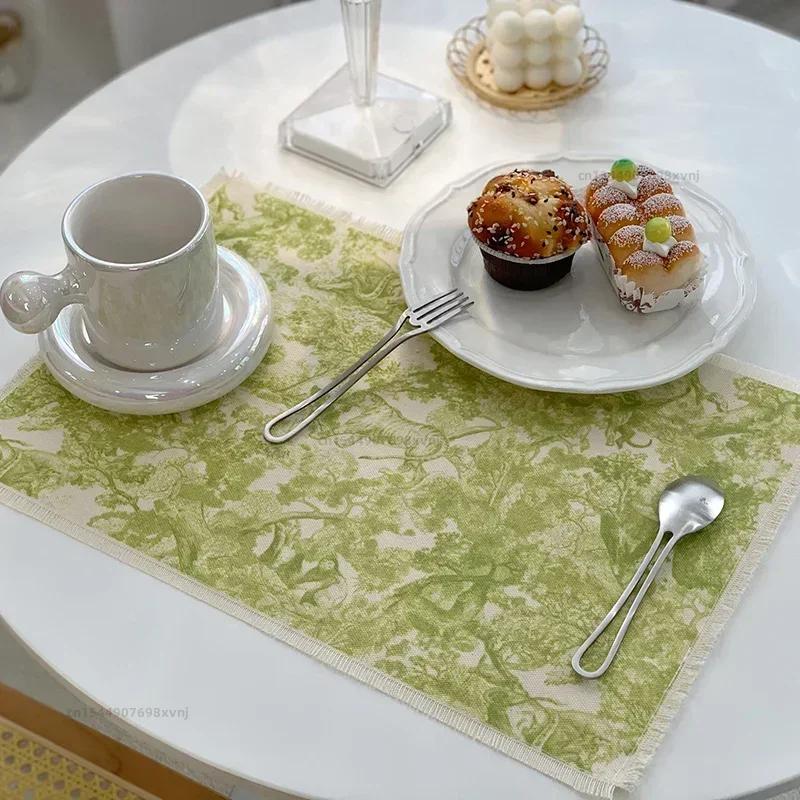 

Прямоугольные салфетки из хлопка и льна в скандинавском стиле, не требующие стирки, теплоизоляционные коврики, маслостойкие коврики для стола, декор для домашнего обеденного стола 43x29cm