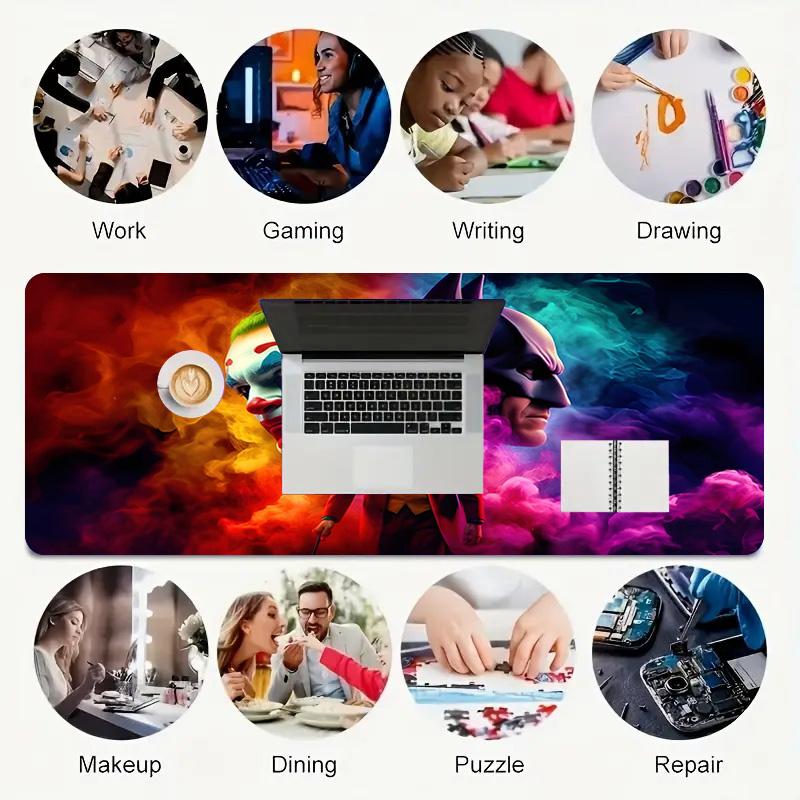 Joker Batman Xl Gaming Mouse Pad Nonslip Rubber Base Stitched Edge Waterproof Desk Mat For Pc Laptop Gamer Office Computer Accessories C929141