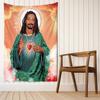 Snoop Dogg Wandteppich, Psychedelische Heilige Kunst von Idol-Rappern, Mysteriöses Bohème-Wandbehang im Spielzimmer