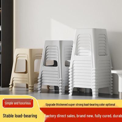 Stackable Non-Slip Sturdy Plastic Square Stool for Home, Kitchen, Dining