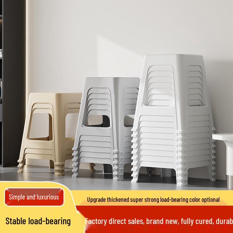 Stackable Non-Slip Sturdy Plastic Square Stool for Home, Kitchen, Dining