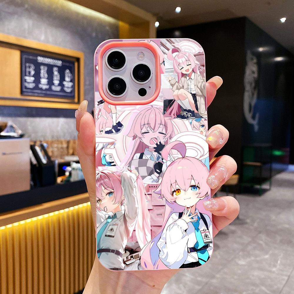 Blue Archive Takahashi Hoshino Jelly Double layer Pink Mobile Phone Case for iPhone 17 16 15 14 13 12 11 Air Pro Max Plus
