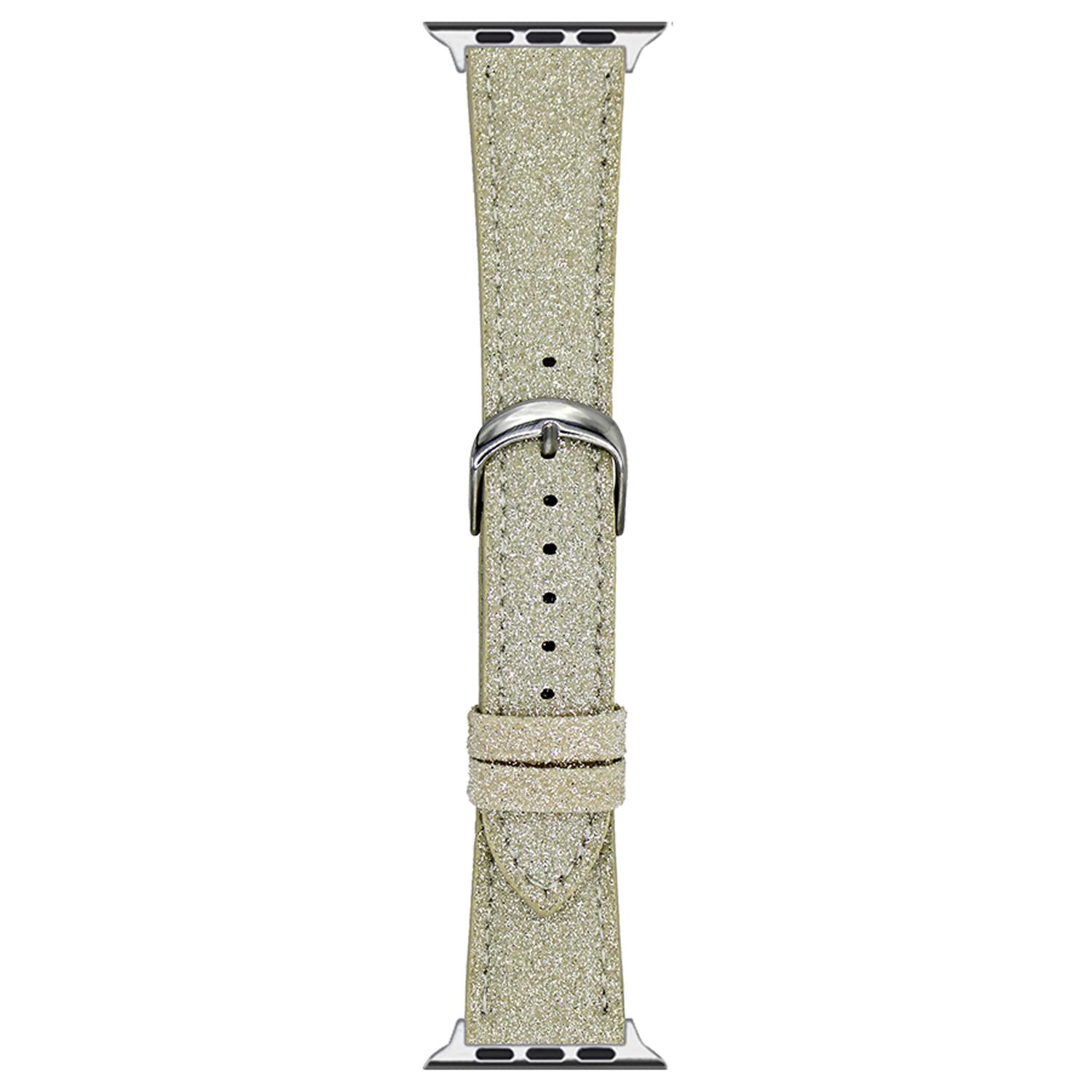 

Adjustable Strap for Apple Watch Series 10 Ultra 9 8 7 SE 6 5 4 3 2 1 46mm 49mm 45mm 44mm 42mm Glitter Leather Watch Band Beige