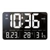 Large LED Wall Clock Mobile APP Operation Electrical Calendar Day Humidity Temperature Display 170° Full Viewing Alarm Clock