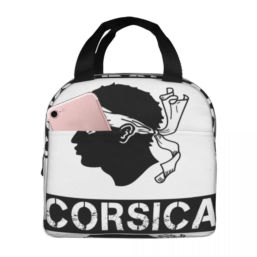 Corsica Map Flag French Corsican Insulated Lunch Bag for Women Office Cooler Thermal Food Box Tote Lunch Boxes Container