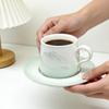 Lu Fenglai Suet Jade Coffee Cup and Saucer Set