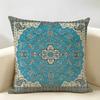 Bohemian Check Pattern Cushion Cover Natural Linen Organic Fabric DoubleSided Printing Room Sofa Decor Pillow Case