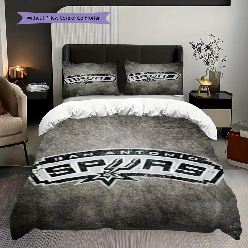 Biancheria da letto vibrante con eredità cestistica San Antonio Spurs(1 * copripiumino + 2 * federa, senza nucleo)Set di Biancheria da letto morbido e confortevole