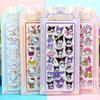 4pcs Cute Acrylic My Melody Cinnamoroll Kuromi 3D Relief Stickers Kawaii Sanrio Cartoon Decals Decoration Sticker Toys Gifts