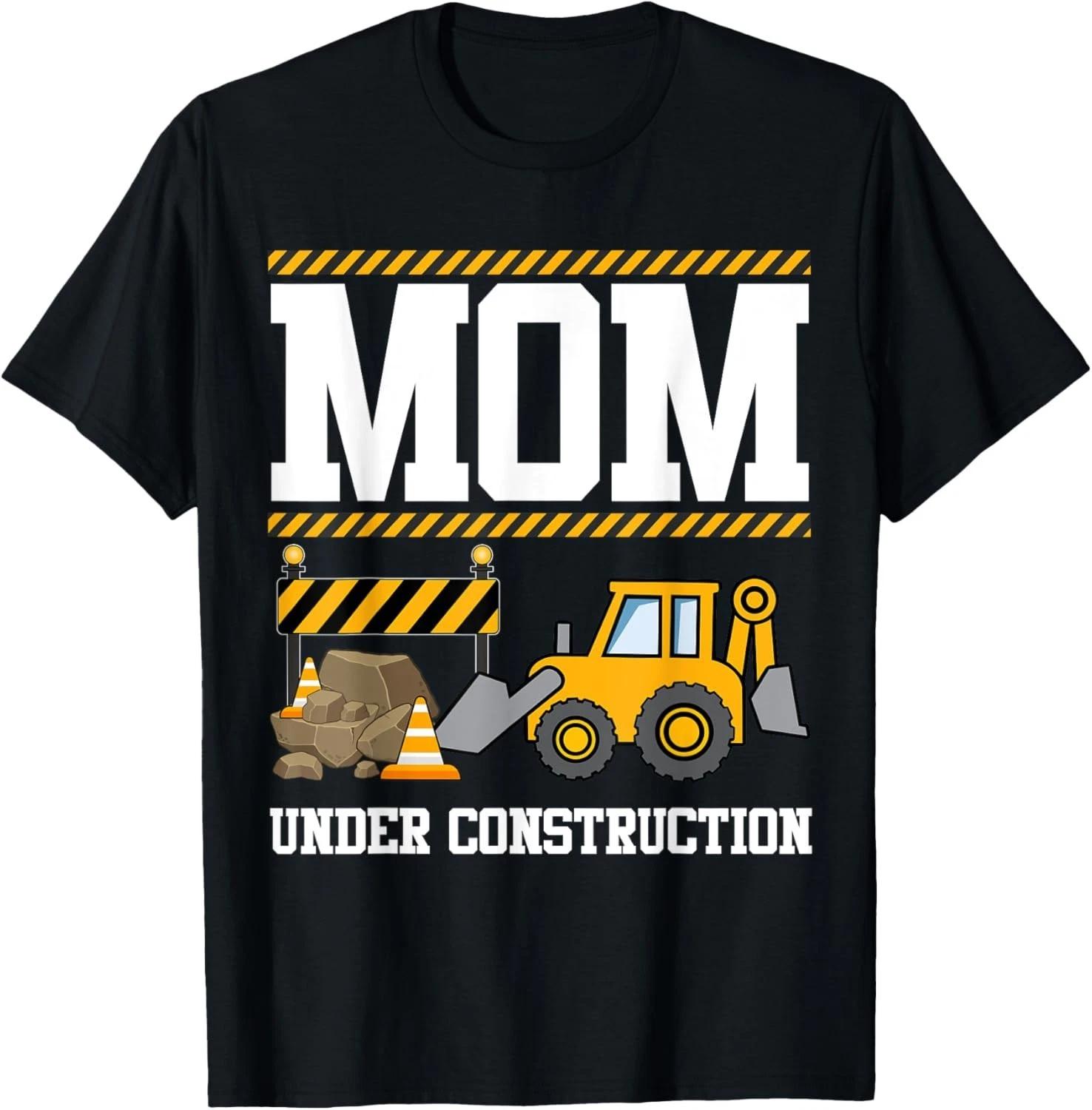 Mom Under Construction Kids Truck Excavator Matching Family T-Shirt 4XL