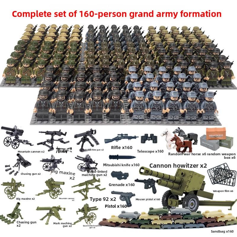 Non-Toxic Dolls Military World War Ii Doll Weapon Accessories Digital Assembly Toy Crawler Children'S Educational Splicing With Toys