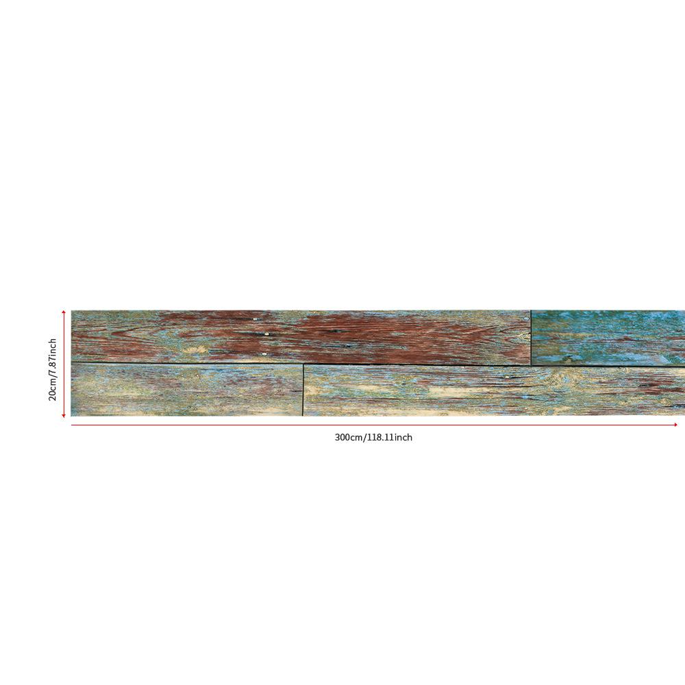 1roll 20x300cm Wood Grain Floor Stickers PVC Self-Adhesive Thickened Waterproof Wall Stickers, for Living Room Office Home Decor