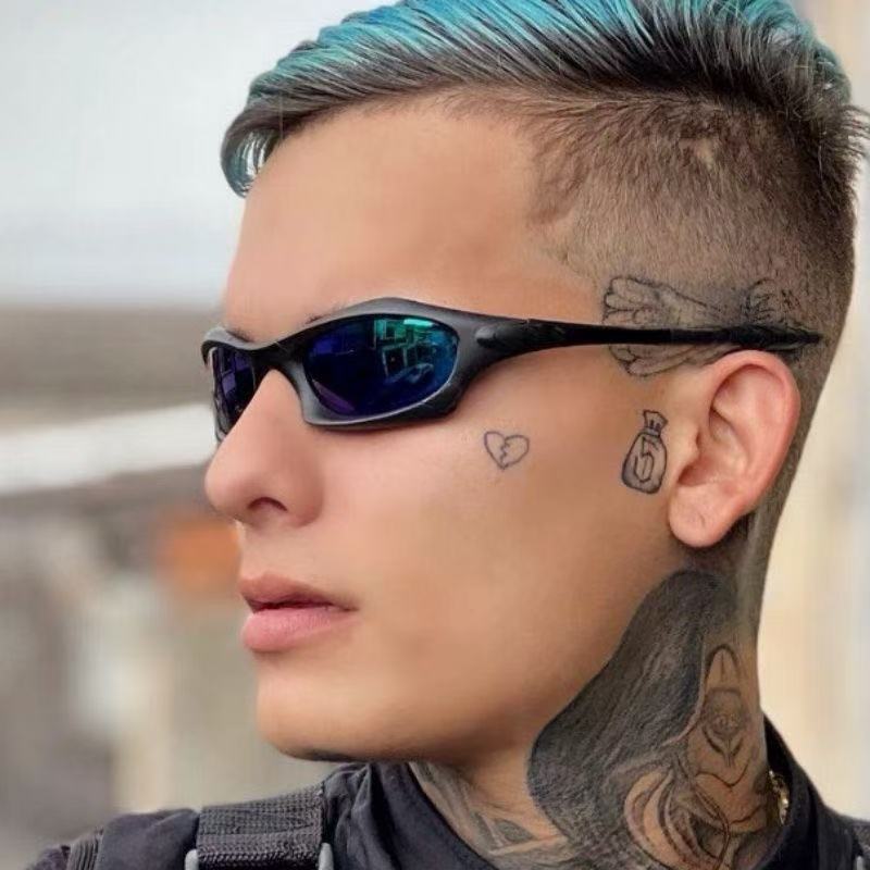 Fashion Colorful Sport Sunglasses Sun Glasses Goggles Gradient UV400 Windproof Sunglasses for Men Women Retro De Sol Masculino