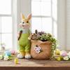 Funny Easter Planter W/Carrot Reus Cartoon Spring Flower Pot Multi-Purpose Animal Succulents Holder for Home Festival Decoration