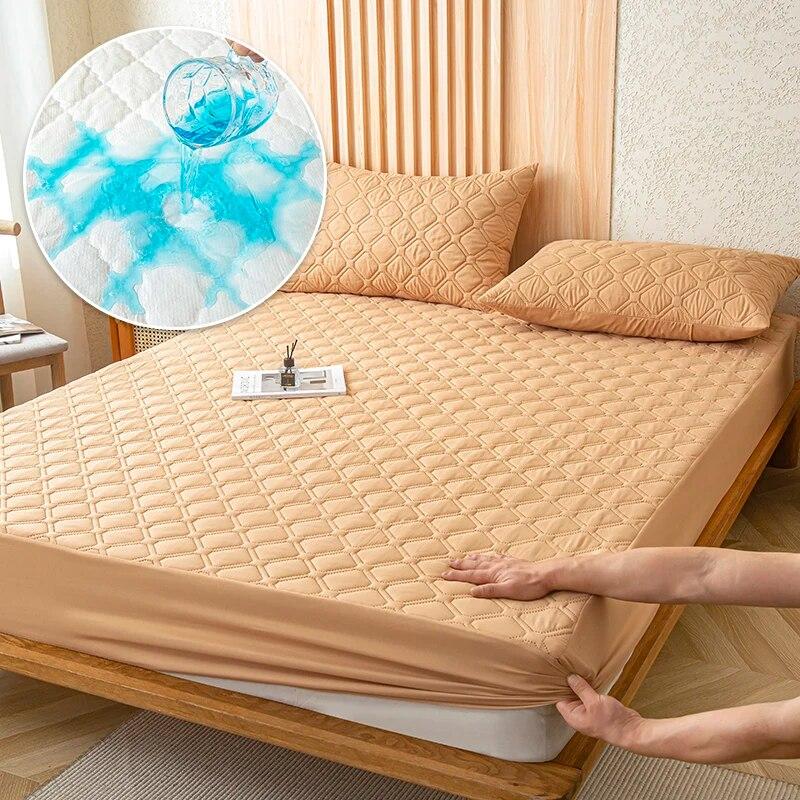 Waterproof Thicken Matter Cover Fitted Sheets Mattress Pad Protector Adjustable Bed Cover Anti-bacterial Bedspread 150/160x200cm