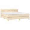 Maison Exclusive - Sommier à lattes de lit avec matelas LED Crème 180x200 cm Tissu