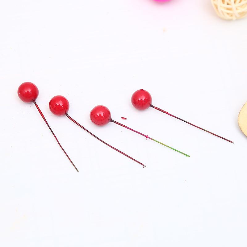 Diy Handmade Materials 1.2Cm Small Red Fruit Photo Props Red Fruit Dried Flowers Christmas Tree Wreath Rattan Decoration