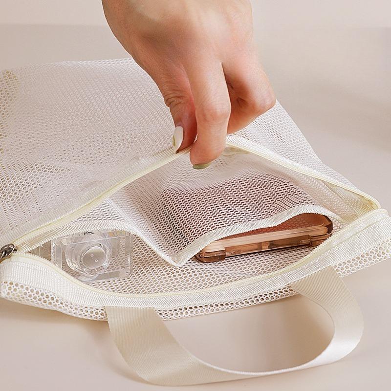 Portable Travel Mesh Wash Bag Transparent Storage Bag Portable Cosmetic Bag Large Capacity Storage Bag Underwear Organizing Bag