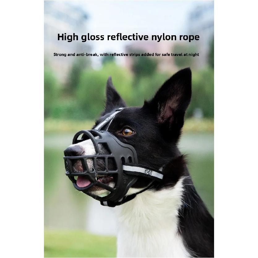 Reflective Dog Muzzle 3rd Gen Adjustable Anti-Bite Anti-Bark Anti-Eating for Small Medium Large Dogs Pet Supplies