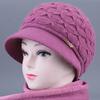 Hats Women's Fashion Versatile Mom Hat Wool Hat Ear Protection Hat Winter Plush Warm Peaked Cap Knitted Hat
